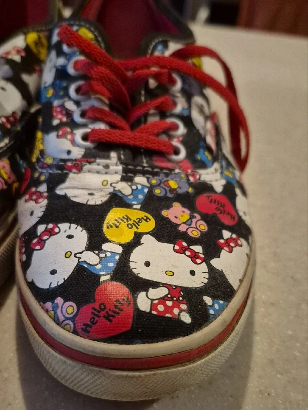 Vans Black & Red Hello Kitty Print Low Top Sneakers - Picture 7 of 8